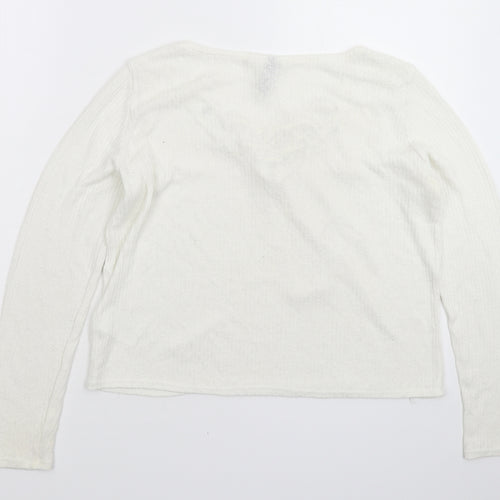 Divided Womens White  Knit Pullover Jumper Size M