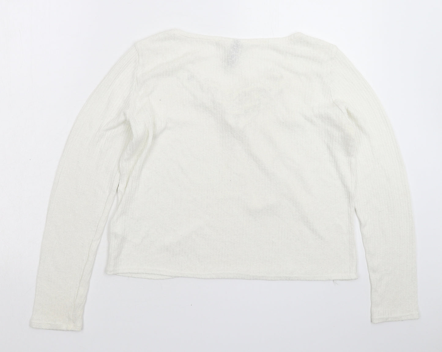 Divided Womens White  Knit Pullover Jumper Size M