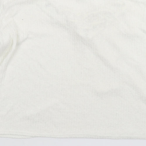 Divided Womens White  Knit Pullover Jumper Size M