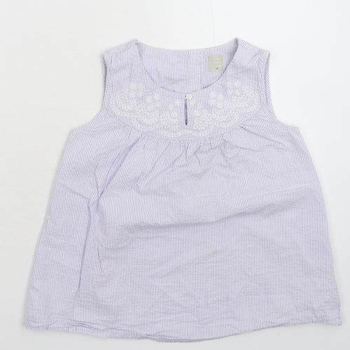 John Lewis Womens Blue Striped  Basic T-Shirt Size 10