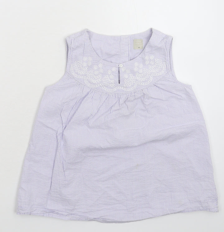 John Lewis Womens Blue Striped Basic T-Shirt Size 10