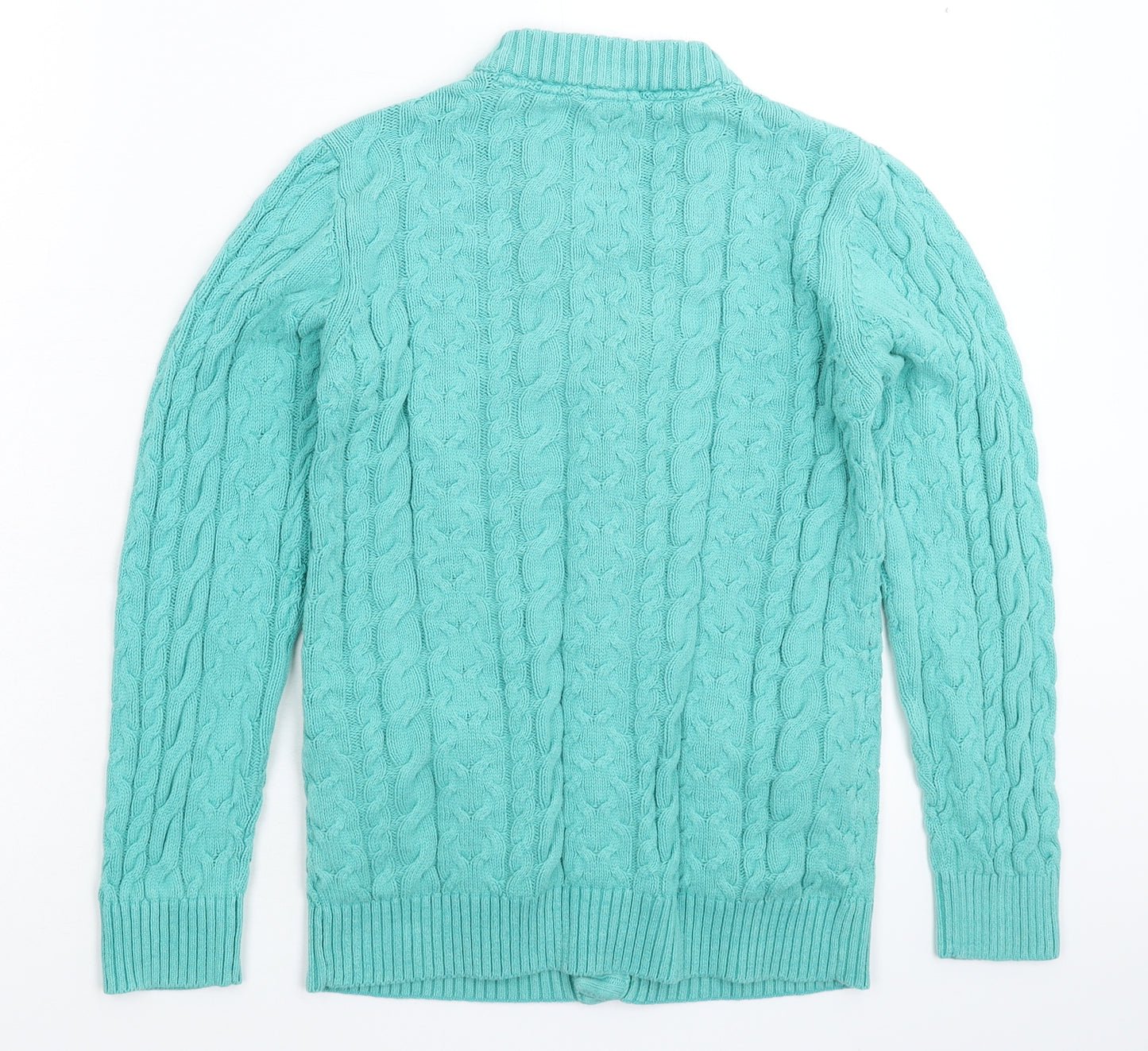 Cotton Traders Womens Green  Knit Cardigan Jumper Size XS