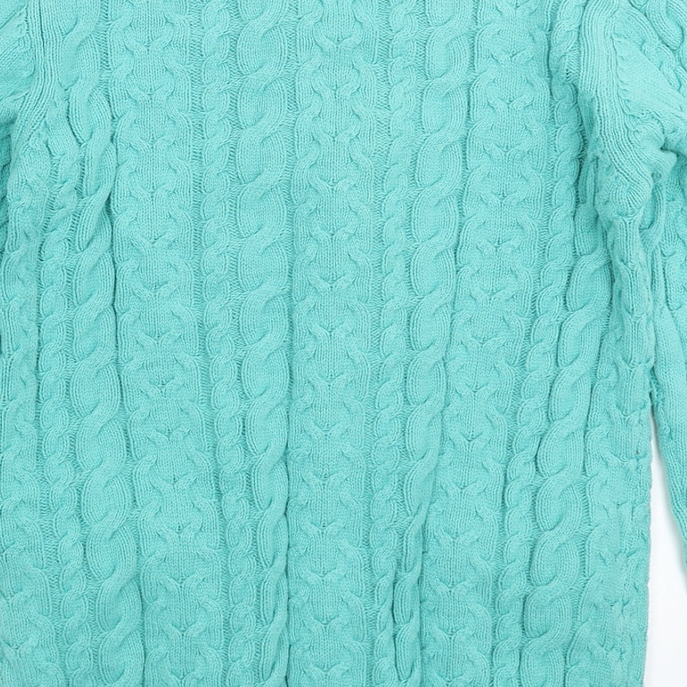 Cotton Traders Womens Green  Knit Cardigan Jumper Size XS