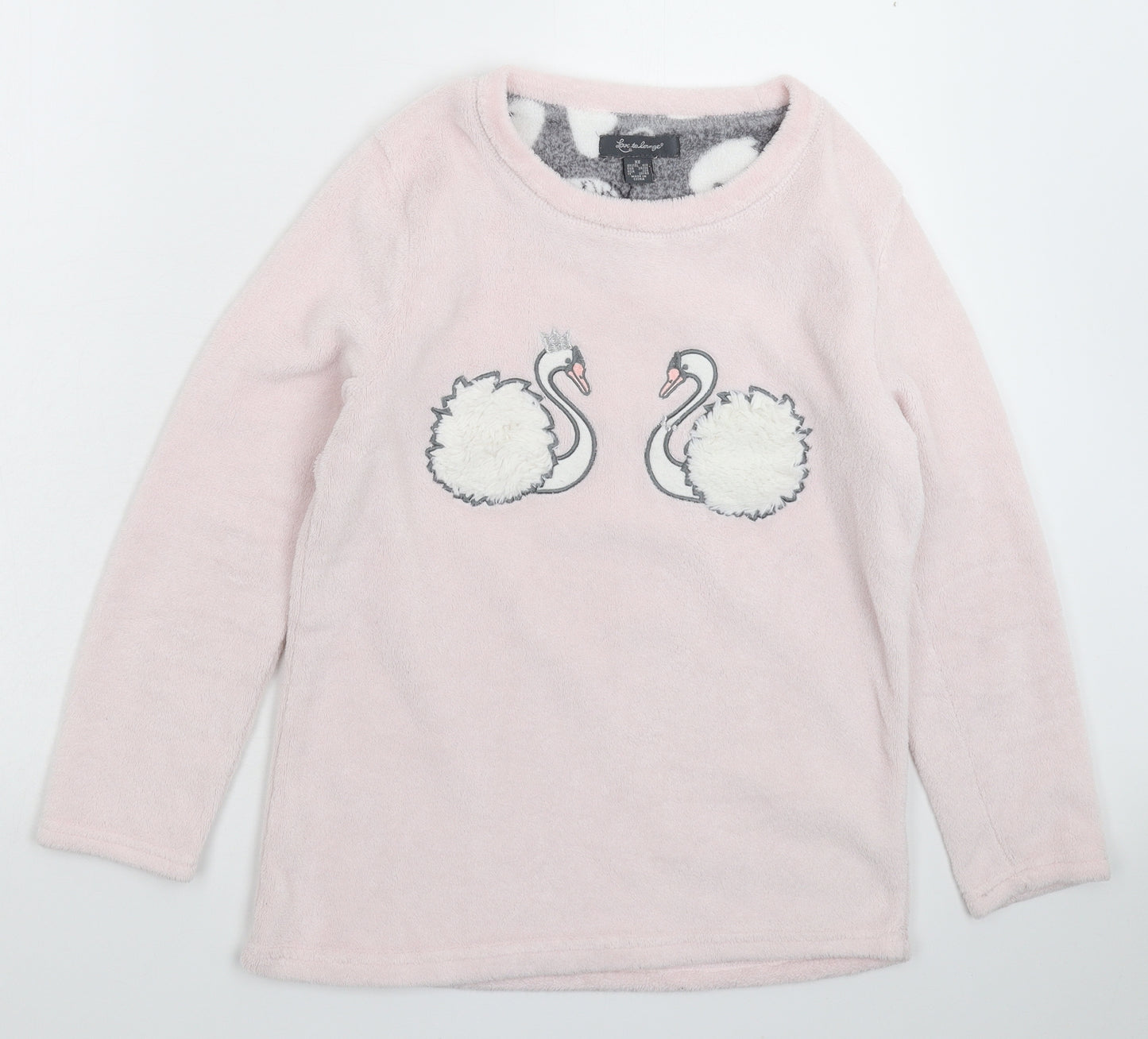 Primark Womens Pink Solid Fleece Top Pyjama Top Size 8