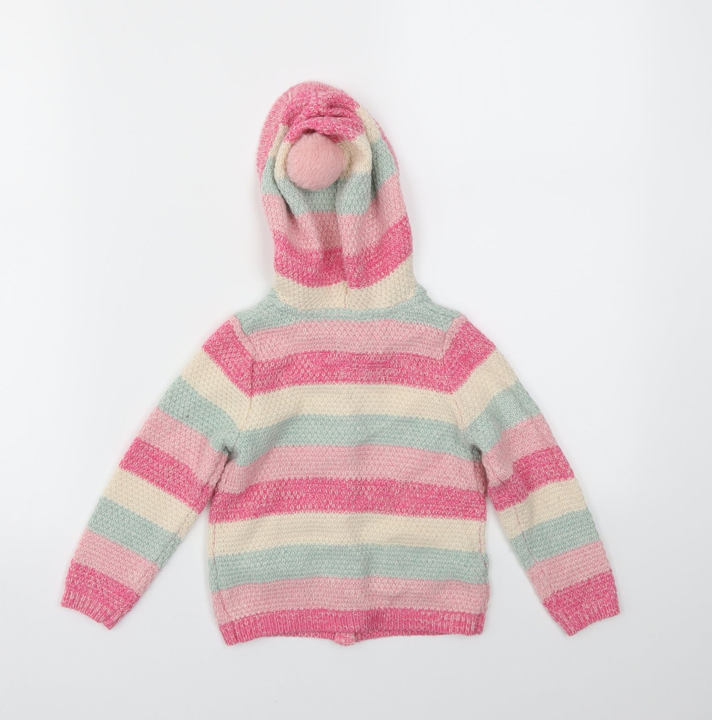 George Girls Multicoloured Striped  Cardigan Jumper Size 2 Years