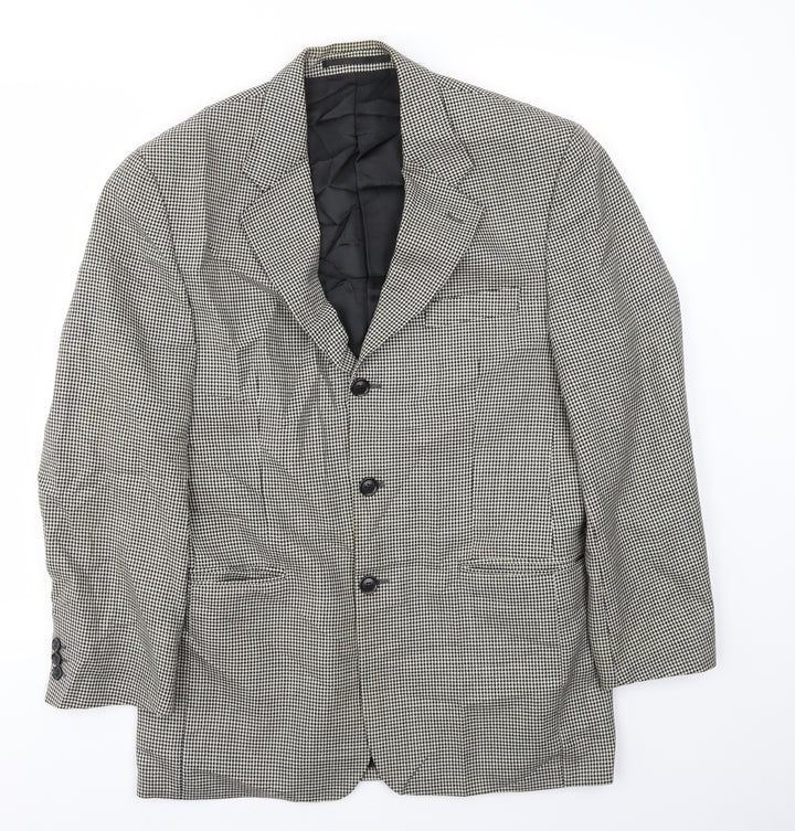 HAREWOOD Mens Brown Check Jacket Blazer Size 40