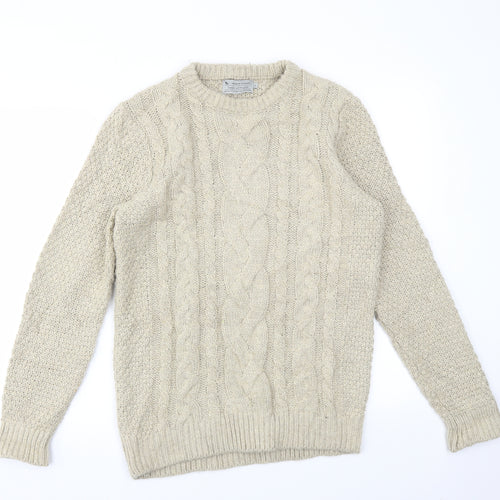 TU Mens Beige   Pullover Sweatshirt Size S