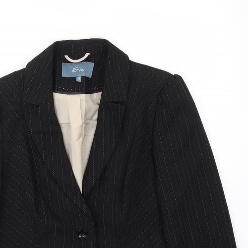 EVIE  Womens Black Striped  Jacket Blazer Size 12