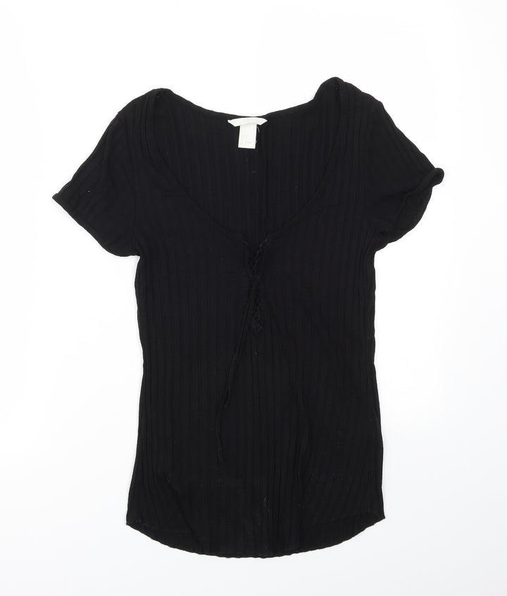 H&M Womens Black   Basic T-Shirt Size M
