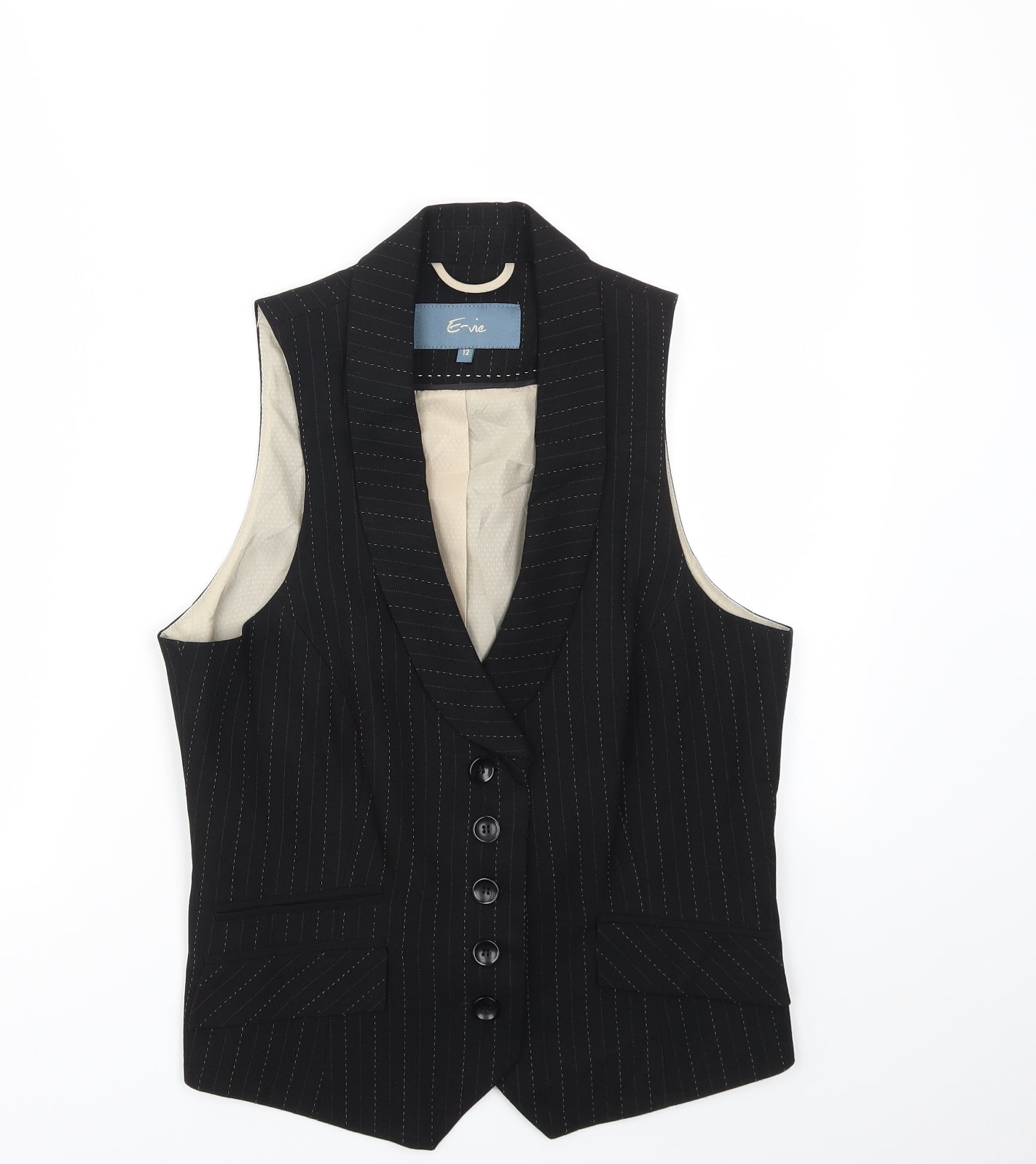 EVIE  Womens Black   Jacket Suit Waistcoat Size 12