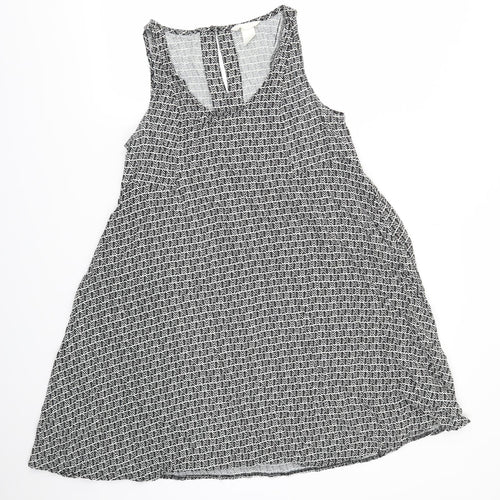 H&M Womens Black Geometric  Fit & Flare  Size 8