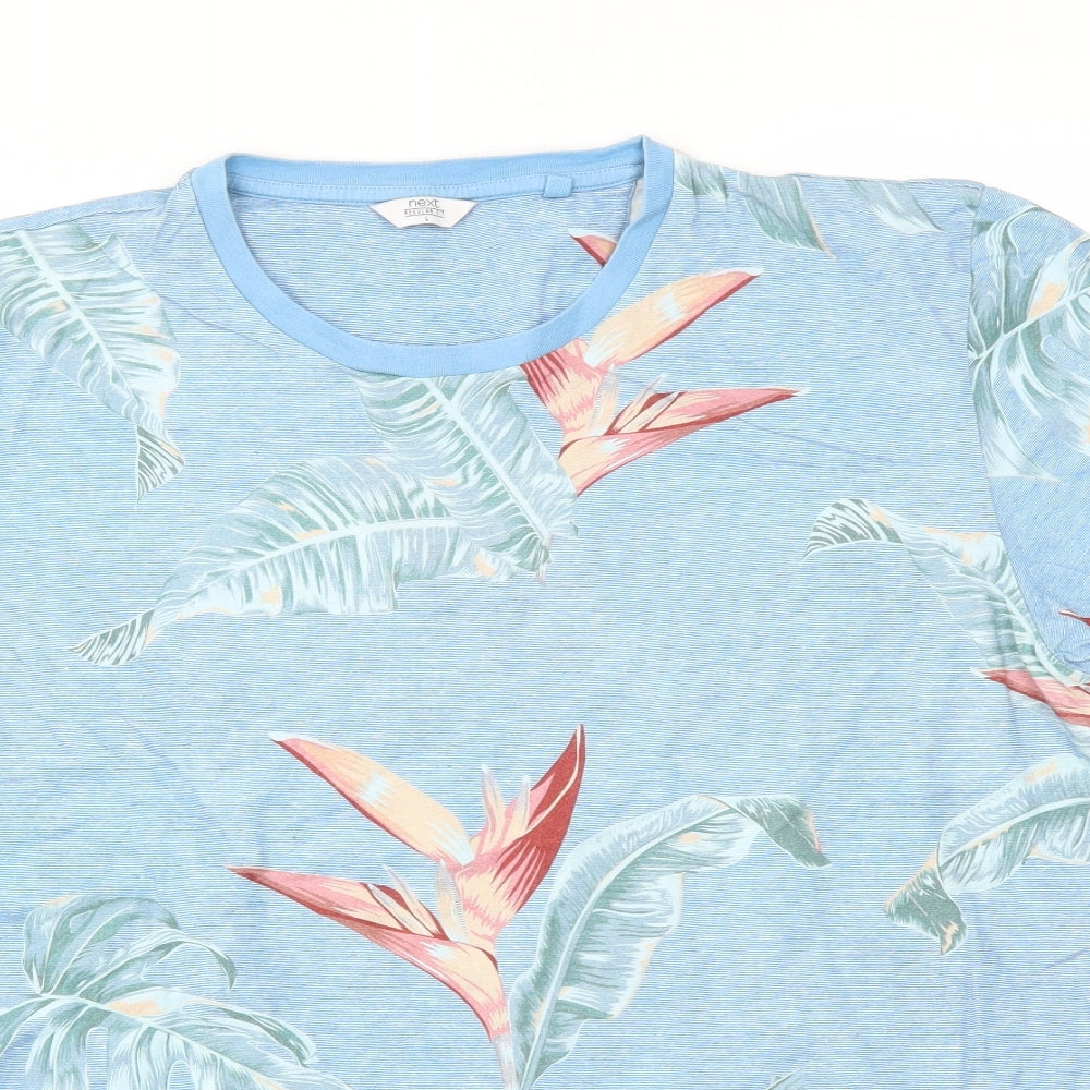 NEXT Mens Blue Floral   T-Shirt Size L