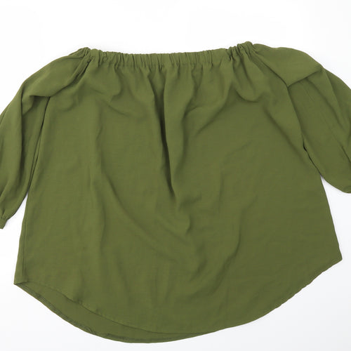 Abollria Womens Green   Basic Blouse Size 2XL