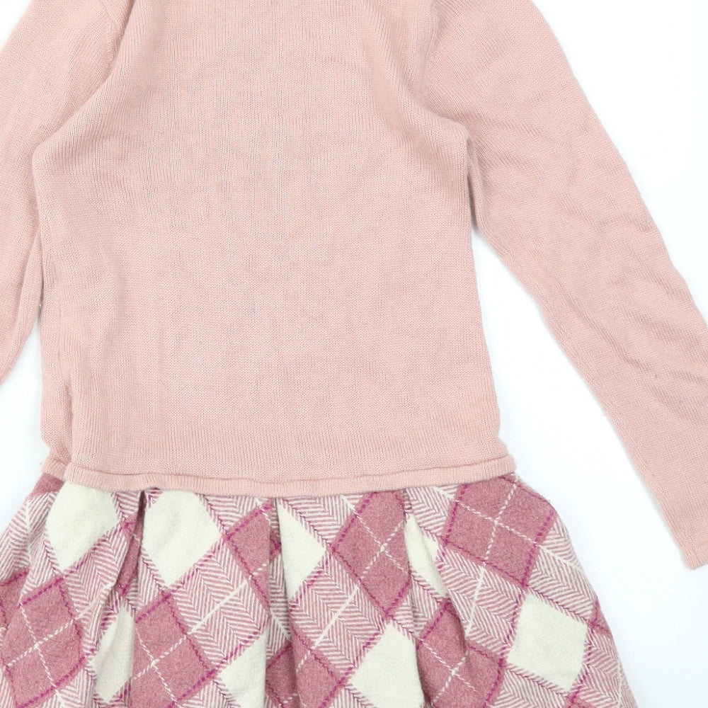 Mayoral Girls Pink Check  Fit & Flare  Size 9-10 Years