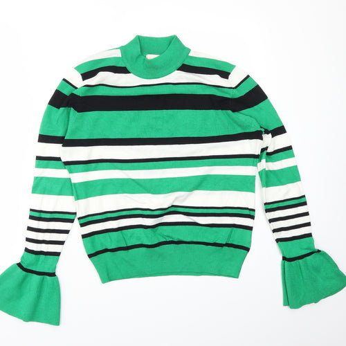 Lauren Taylor Womens Multicoloured Striped  Basic T-Shirt Size L