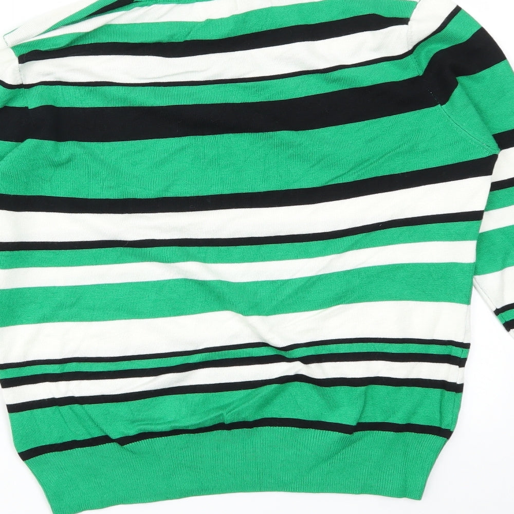 Lauren Taylor Womens Multicoloured Striped  Basic T-Shirt Size L
