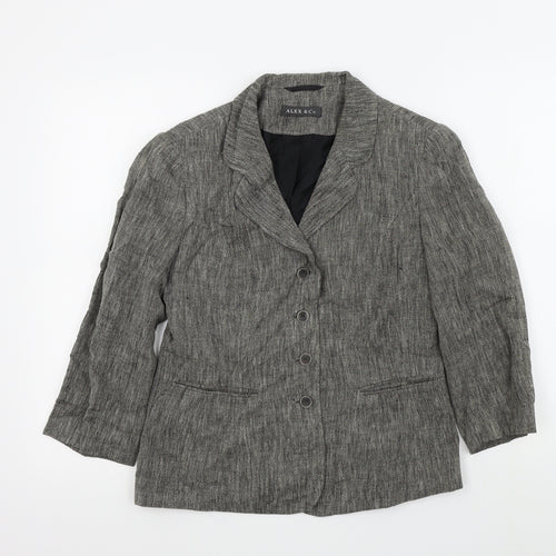 ALEX&CO Womens Brown Colourblock  Jacket Blazer Size 10