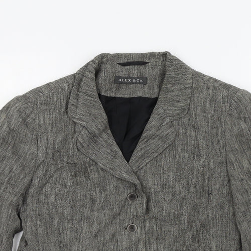 ALEX&CO Womens Brown Colourblock  Jacket Blazer Size 10