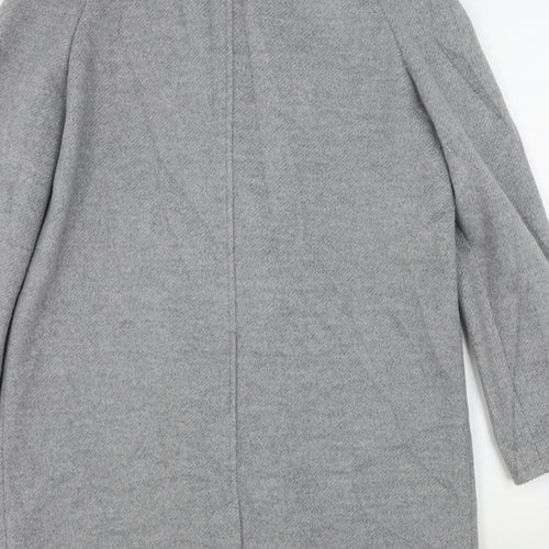 M&S Womens Grey   Overcoat Coat Size 12