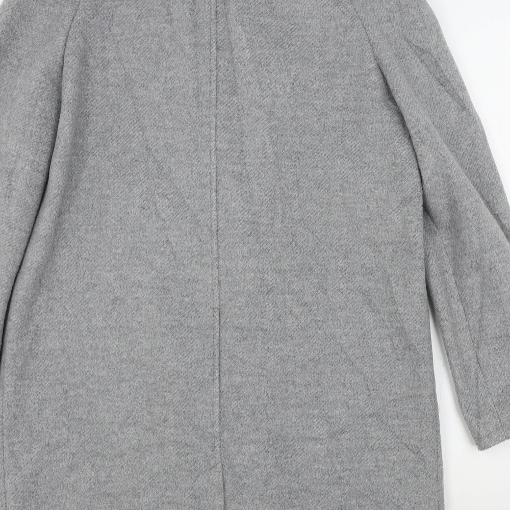 M&S Womens Grey   Overcoat Coat Size 12