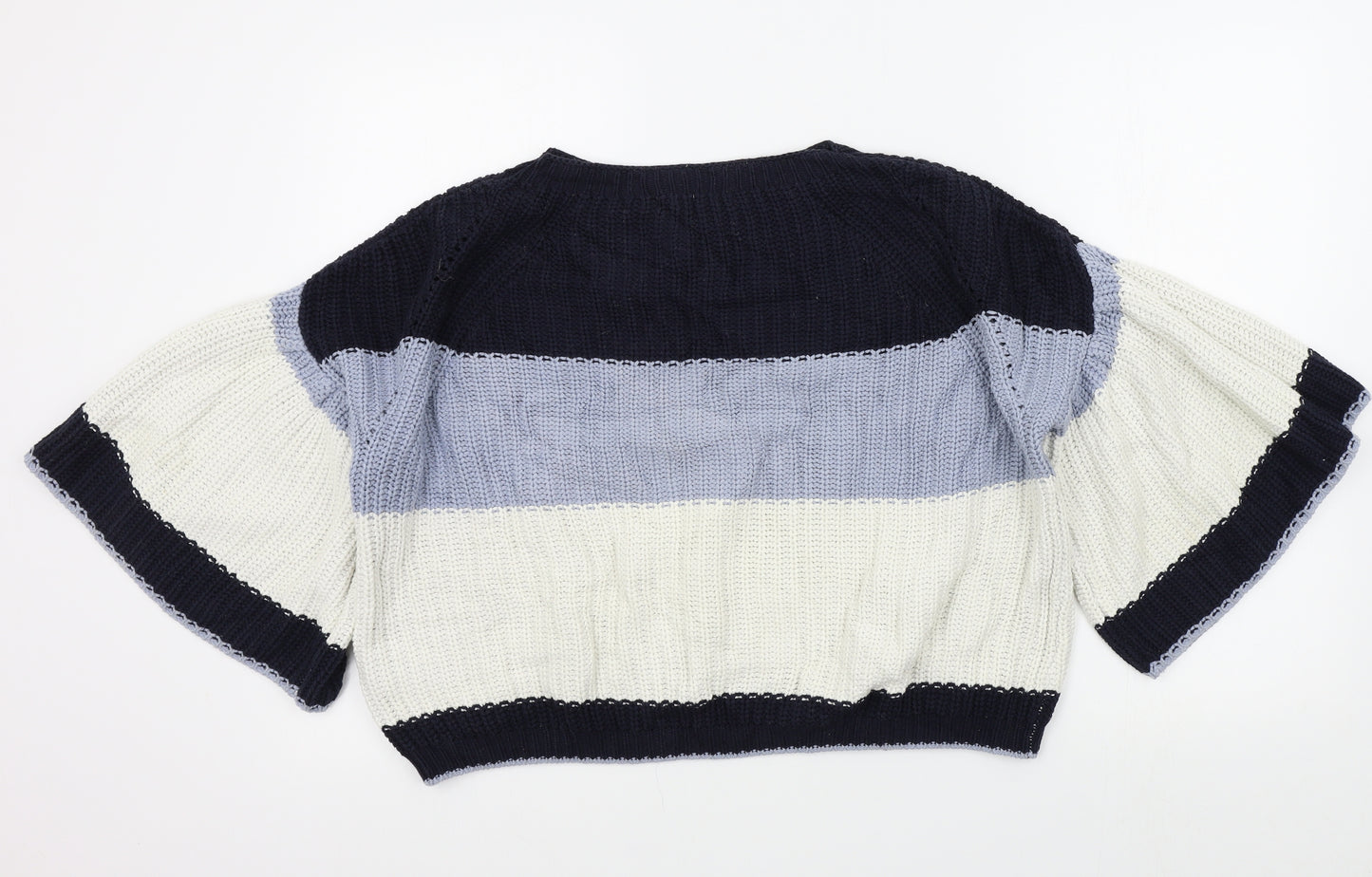 M&S Womens Blue Striped  Pullover Jumper Size M