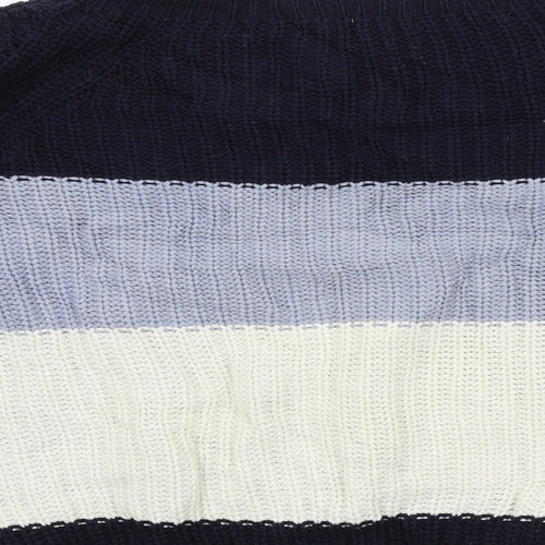 M&S Womens Blue Striped  Pullover Jumper Size M