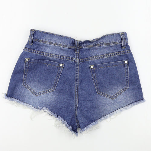 PRETTYLITTLETHING Womens Blue Colourblock  Bermuda Shorts Size 10