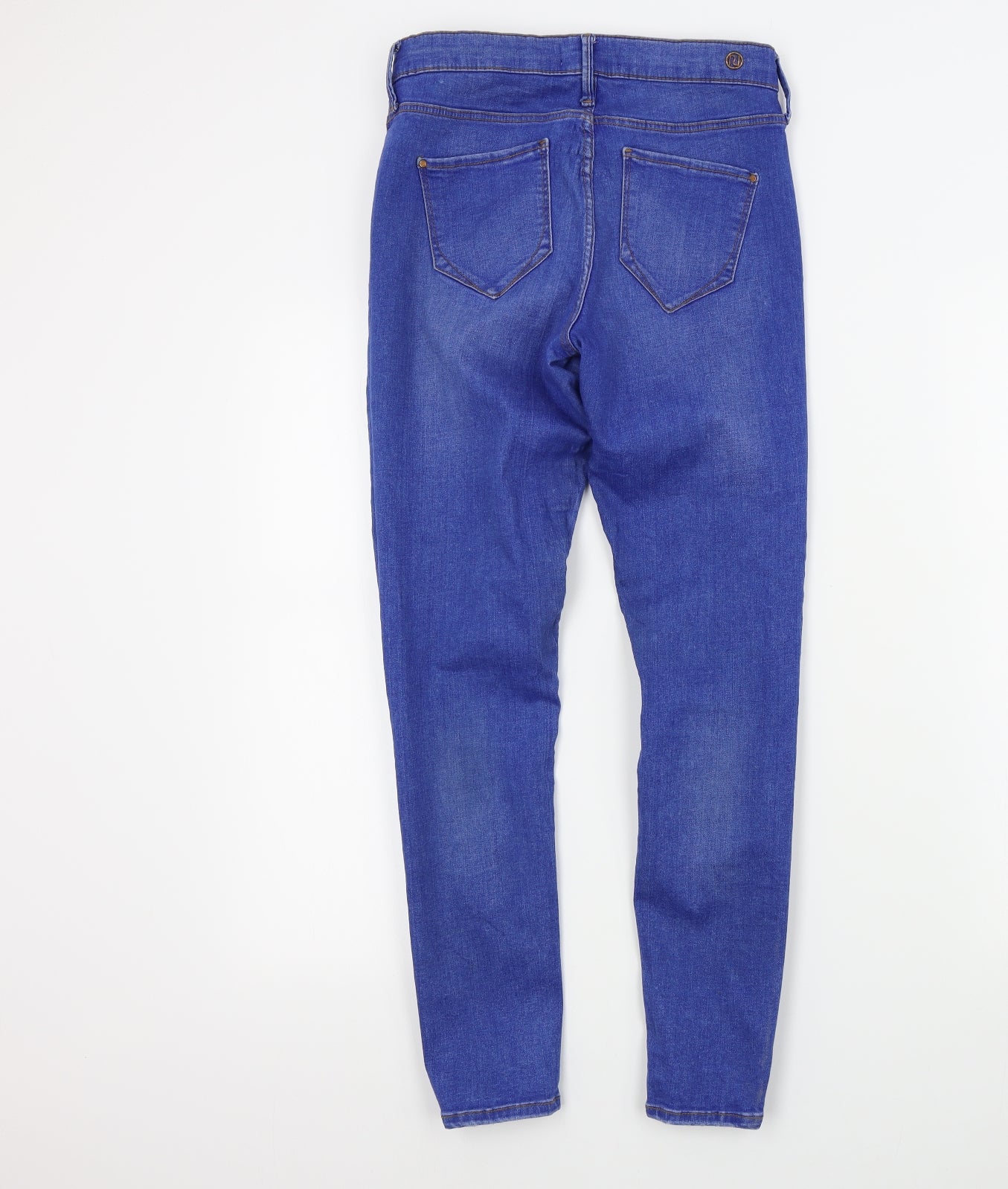 River Island Womens Blue   Skinny Jeans Size 8 L26 in - DISTRESSED