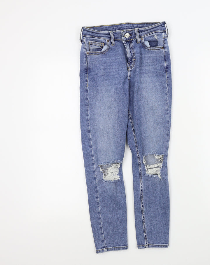 Topshop Womens Blue Skinny Jeans Size 26 in L28 in