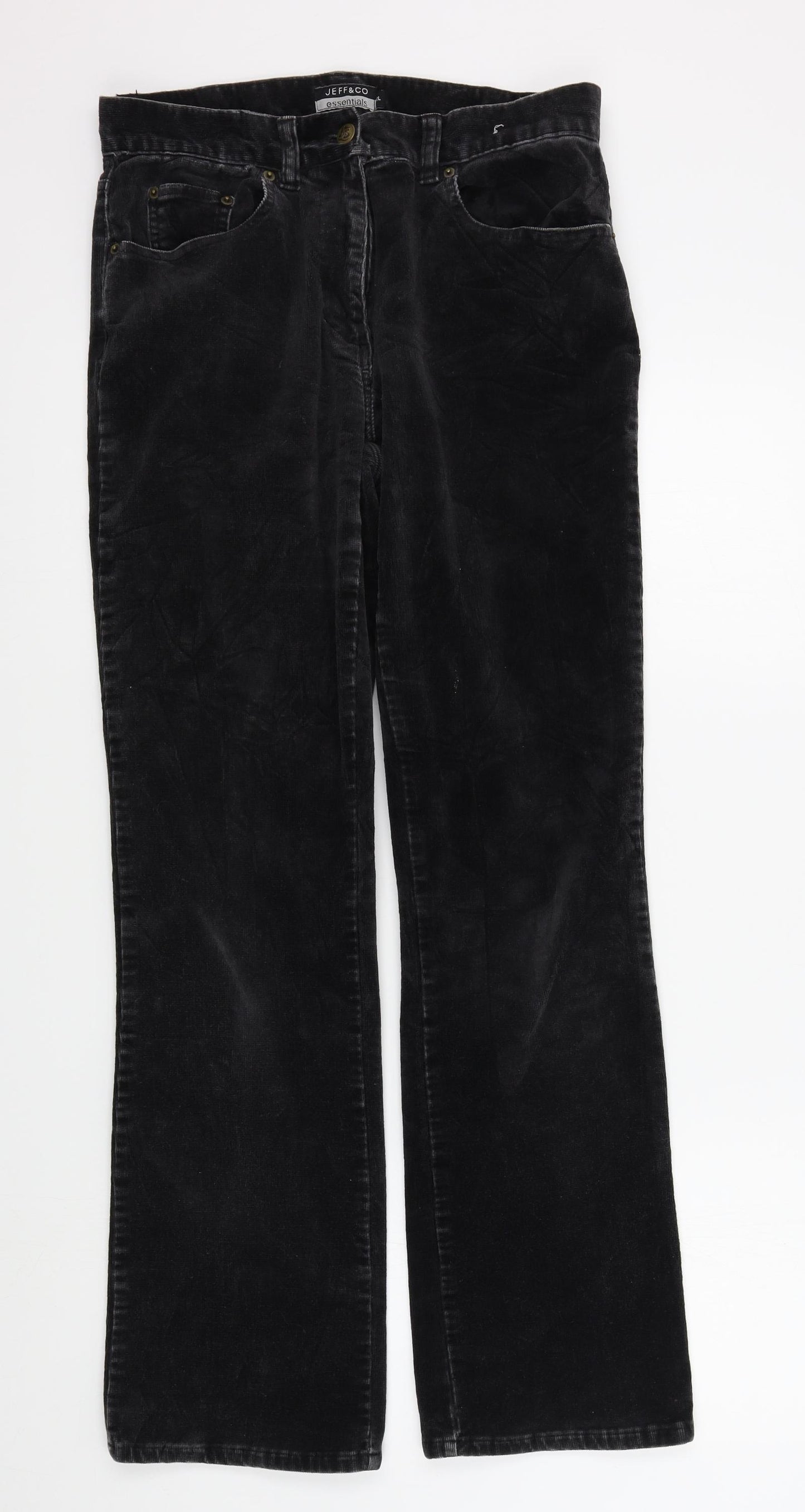 JEFF&CO Womens Black   Trousers  Size 12 L30 in