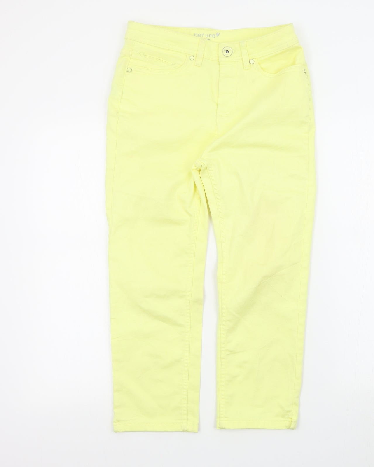 M&S Womens Yellow   Cropped Jeans Size 10 L21 in