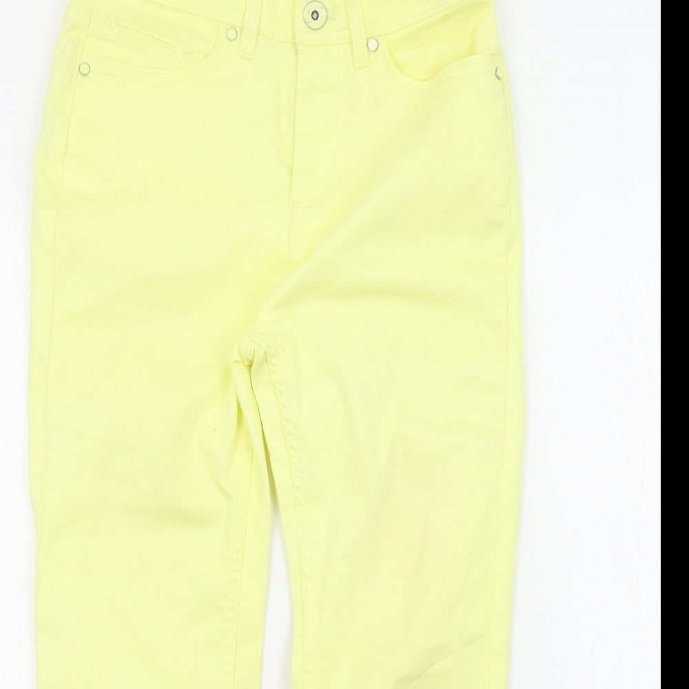 M&S Womens Yellow   Cropped Jeans Size 10 L21 in