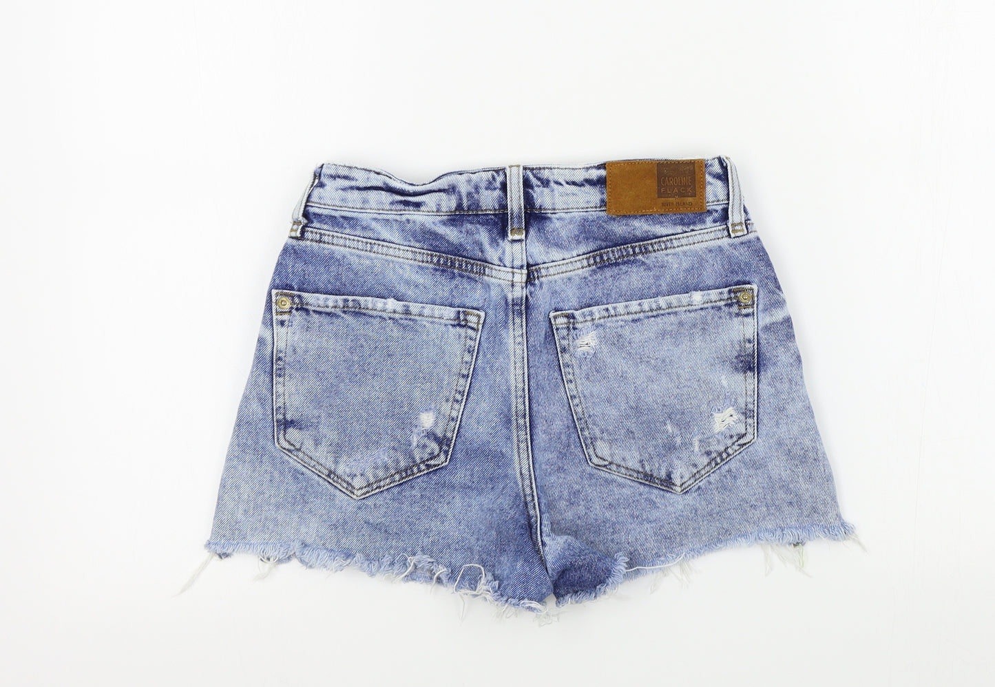 River Island Womens Blue Colourblock  Bermuda Shorts Size 6 - DISTRESSED