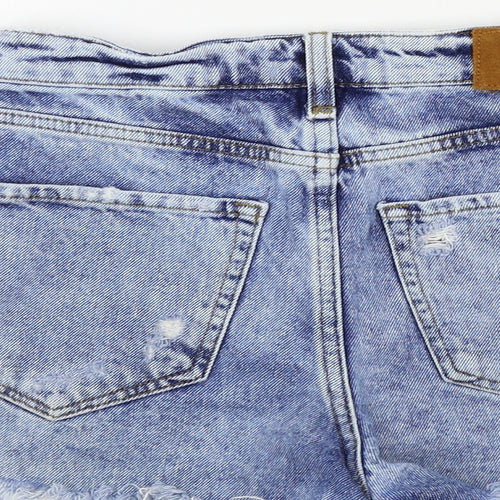 River Island Womens Blue Colourblock  Bermuda Shorts Size 6 - DISTRESSED