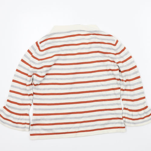 MINUET Womens White Striped  Pullover Jumper Size 14