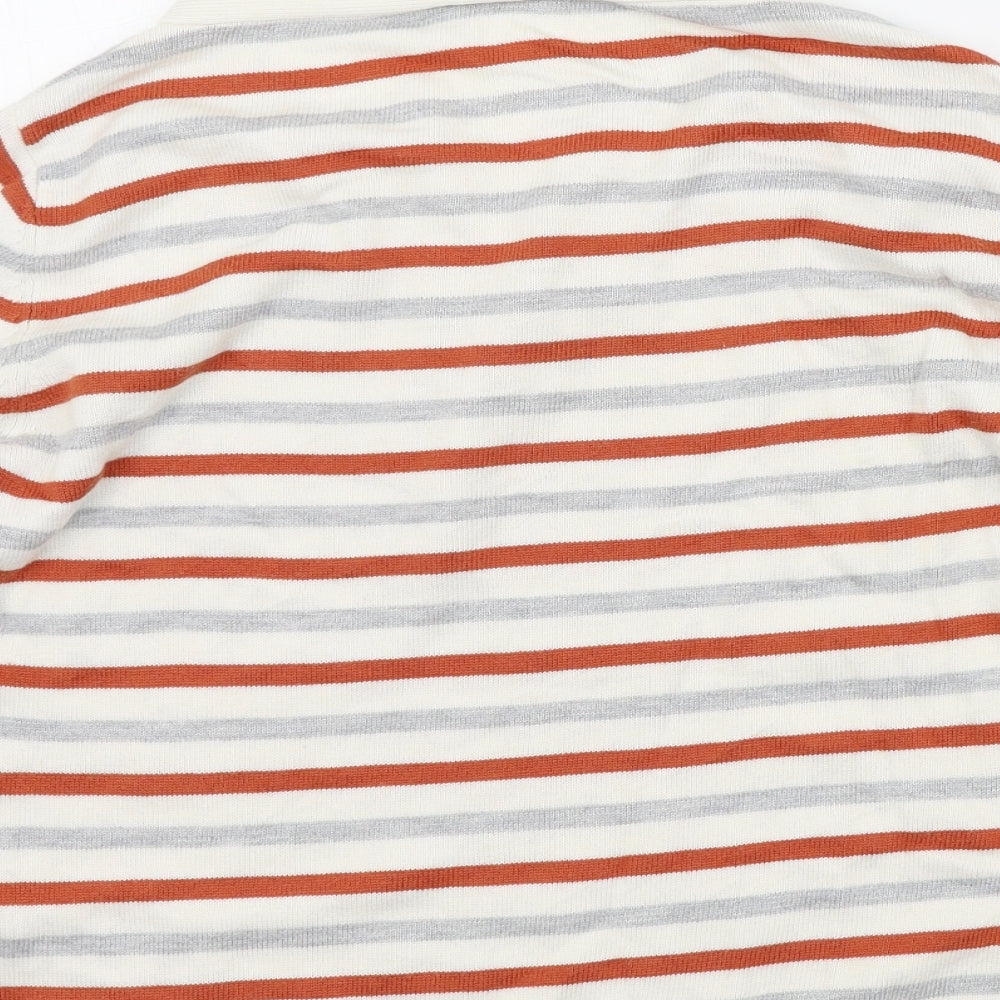 MINUET Womens White Striped  Pullover Jumper Size 14