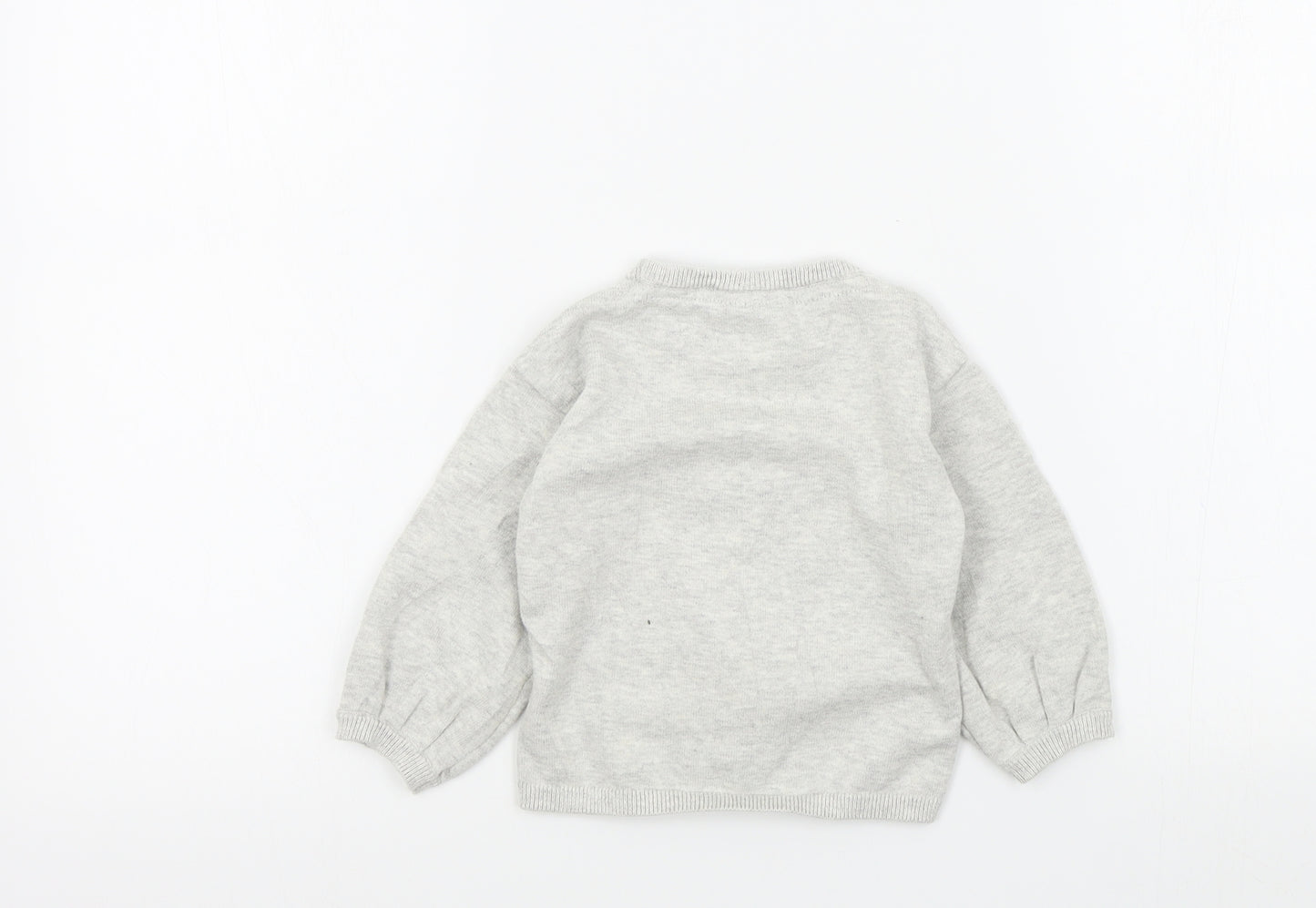 TU Girls Grey   Pullover Jumper Size 12-18 Months  - Christmas jumper