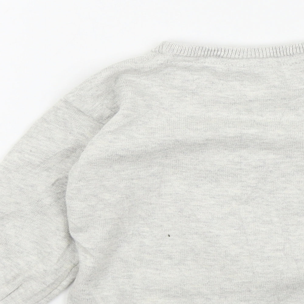 TU Girls Grey   Pullover Jumper Size 12-18 Months  - Christmas jumper