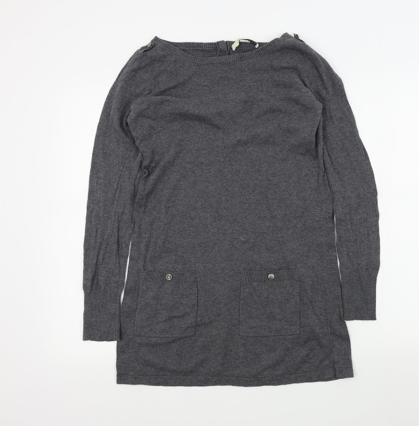 Oasis Womens Grey Colourblock  Jumper Dress  Size S