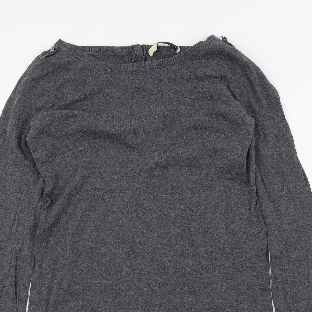 Oasis Womens Grey Colourblock  Jumper Dress  Size S