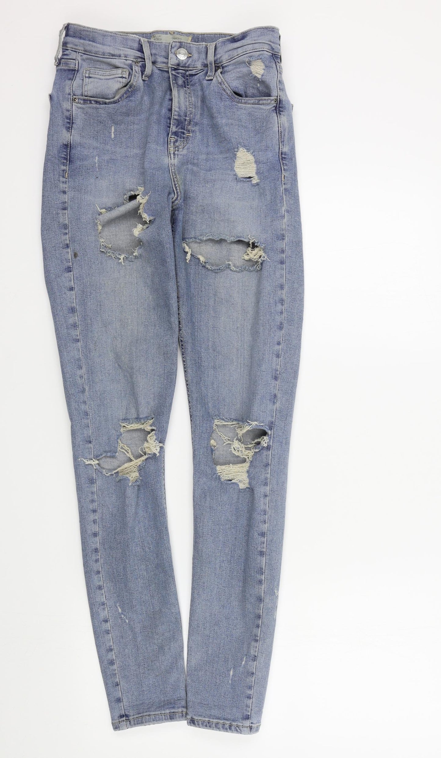 Topshop Womens Blue   Skinny Jeans Size 28 in L34 in
