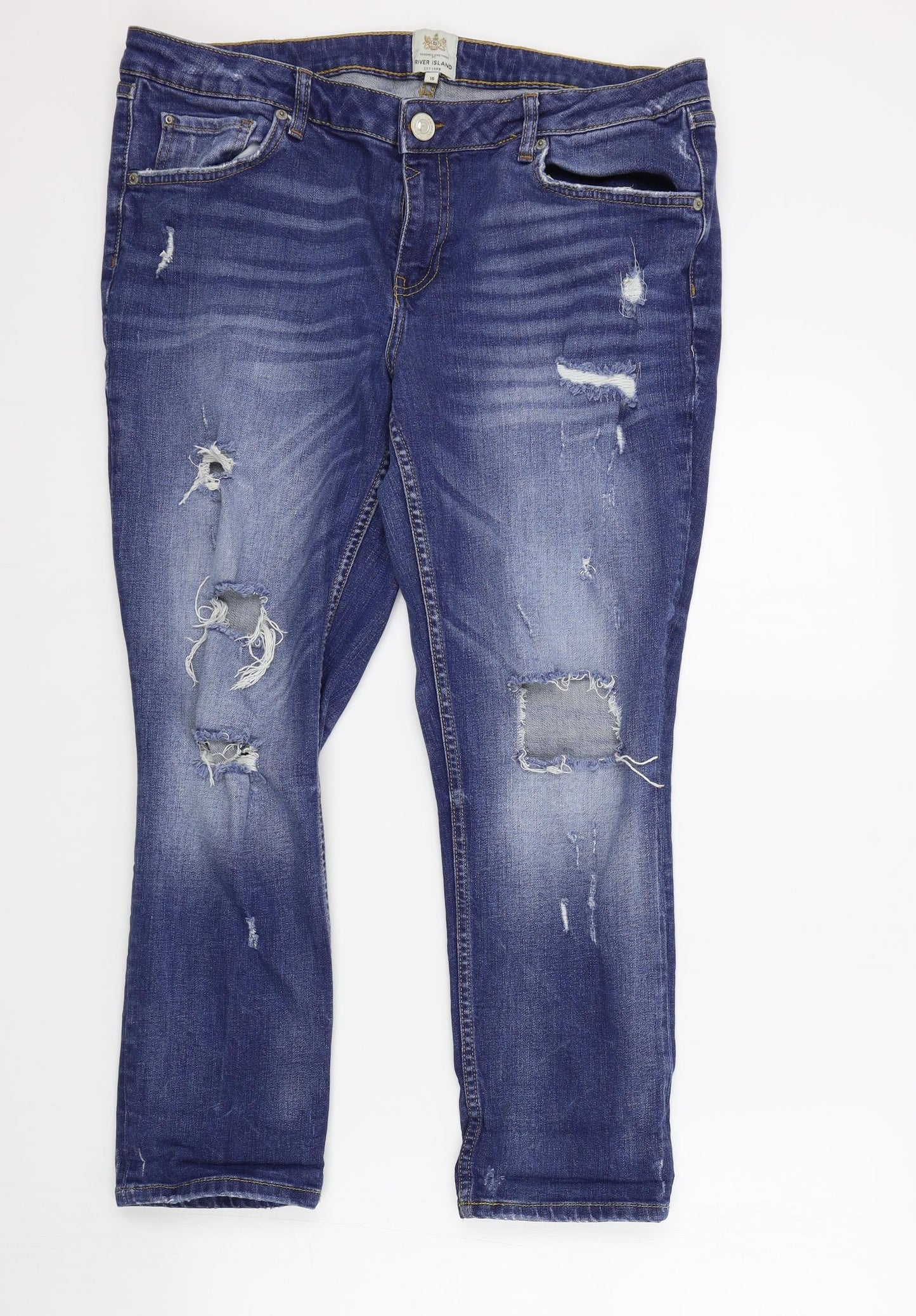 River Island Womens Blue   Straight Jeans Size 16 L25 in