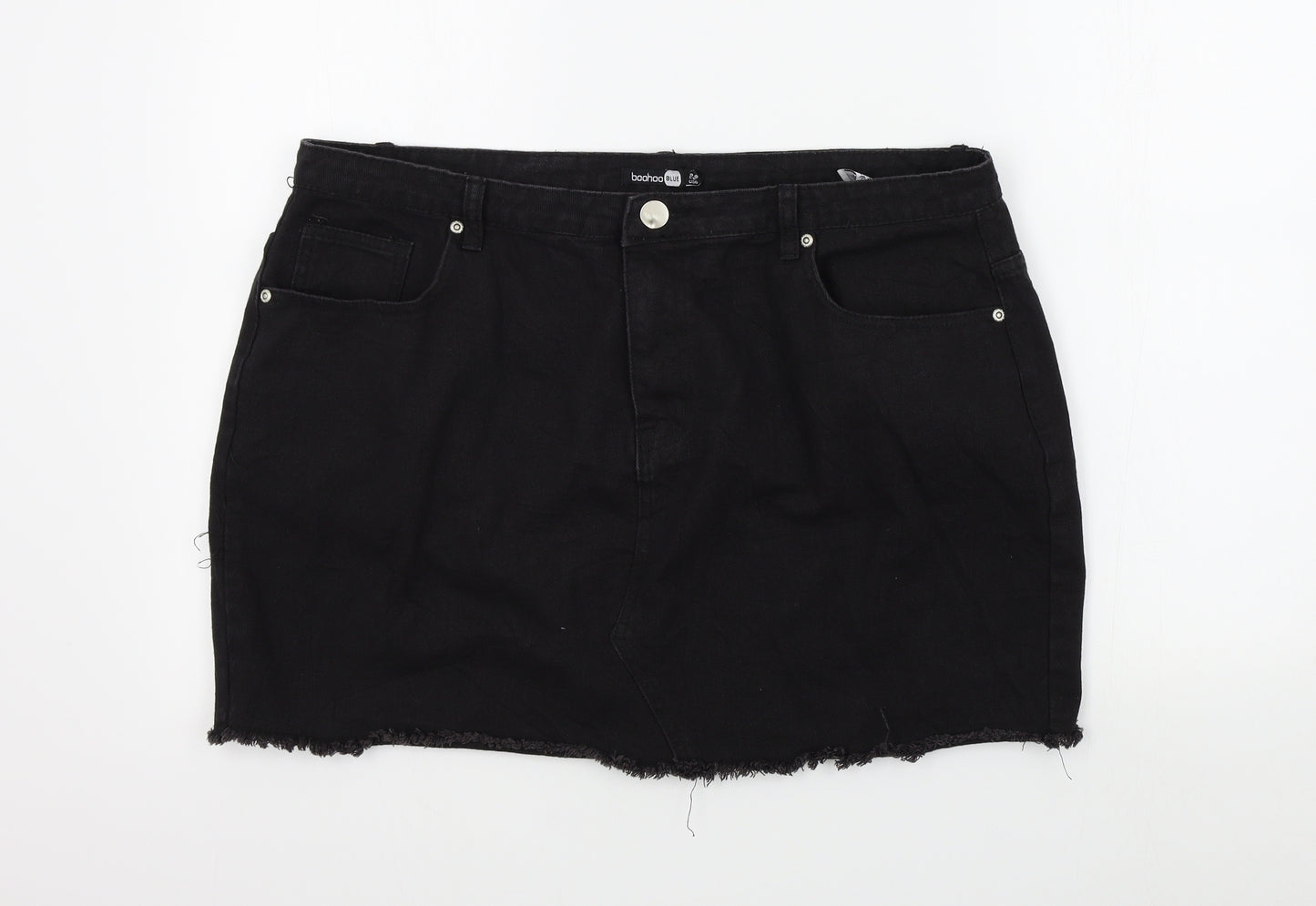 Boohoo Womens Black   A-Line Skirt Size 20 in