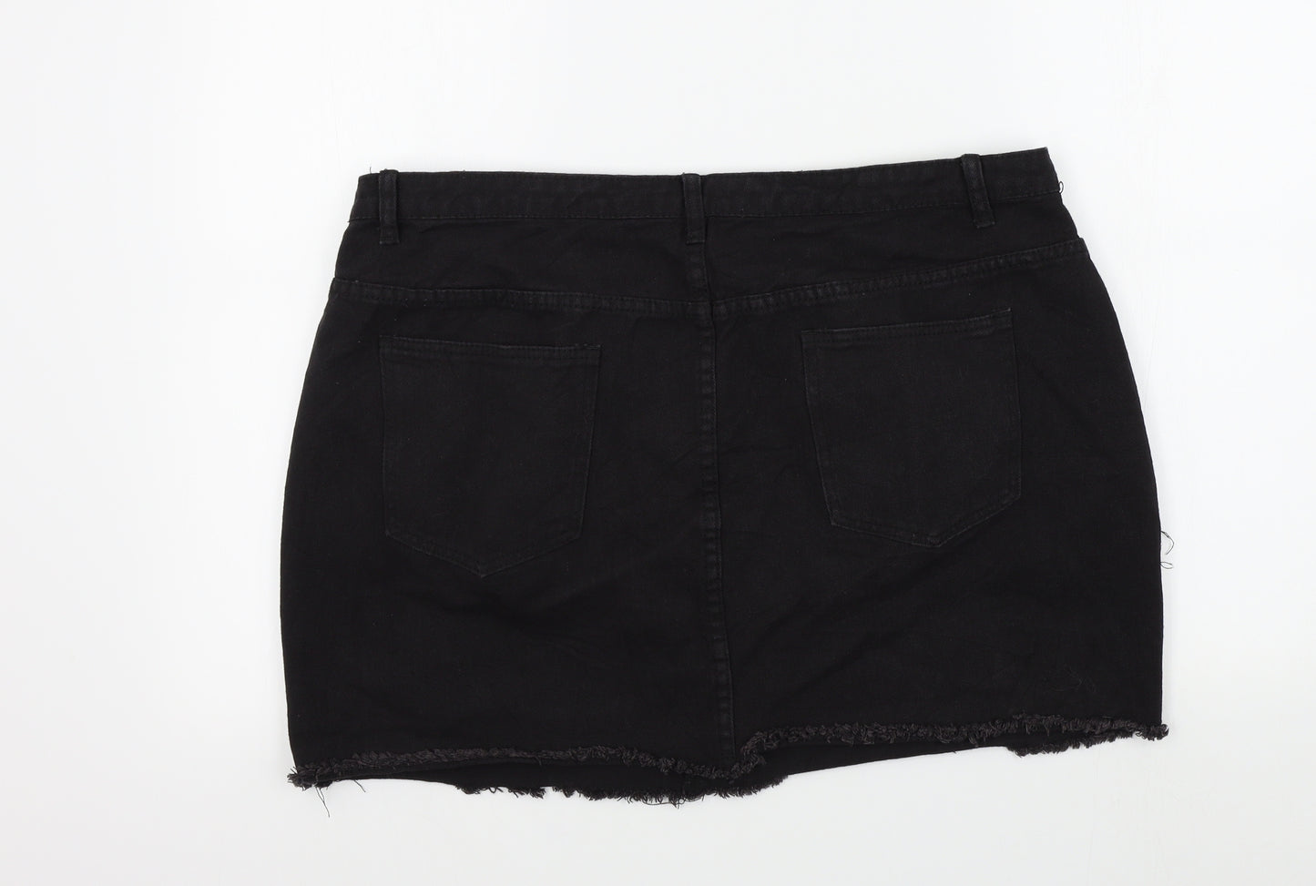 Boohoo Womens Black   A-Line Skirt Size 20 in