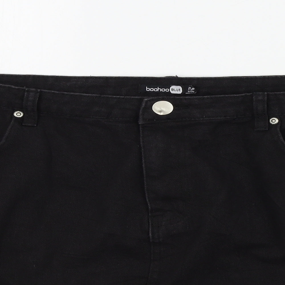 Boohoo Womens Black   A-Line Skirt Size 20 in