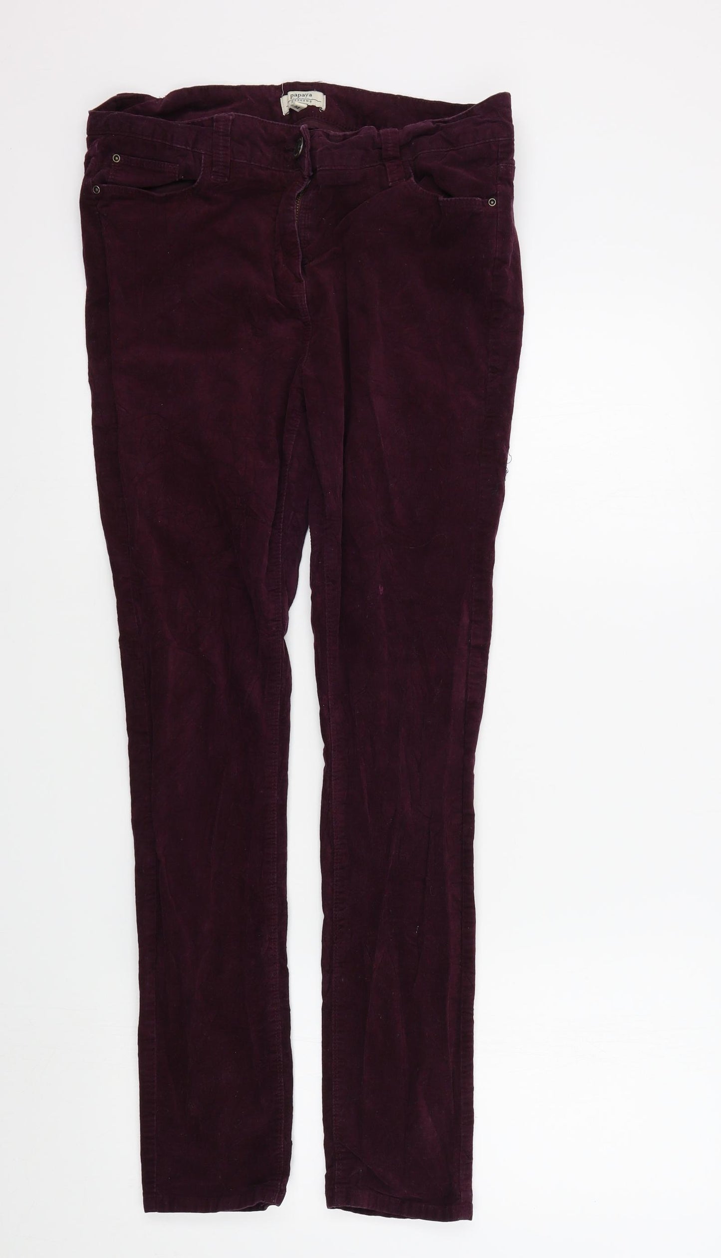 Papaya Womens Purple   Trousers  Size 14 L29 in