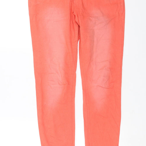 ESMARA Womens Orange  Denim Skinny Jeans Size 12 L29 in