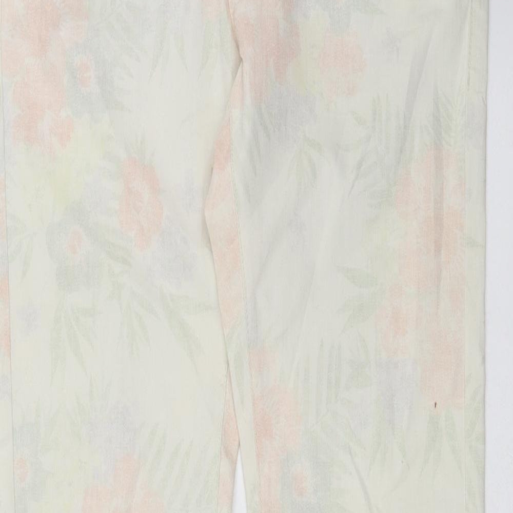 Esprit Womens Ivory Floral Denim Skinny Jeans Size 10 L32 in - super skinny