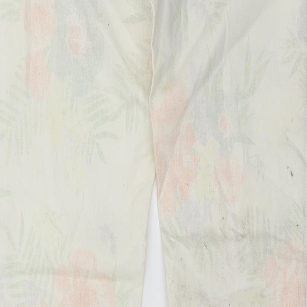 Esprit Womens Ivory Floral Denim Skinny Jeans Size 10 L32 in - super skinny