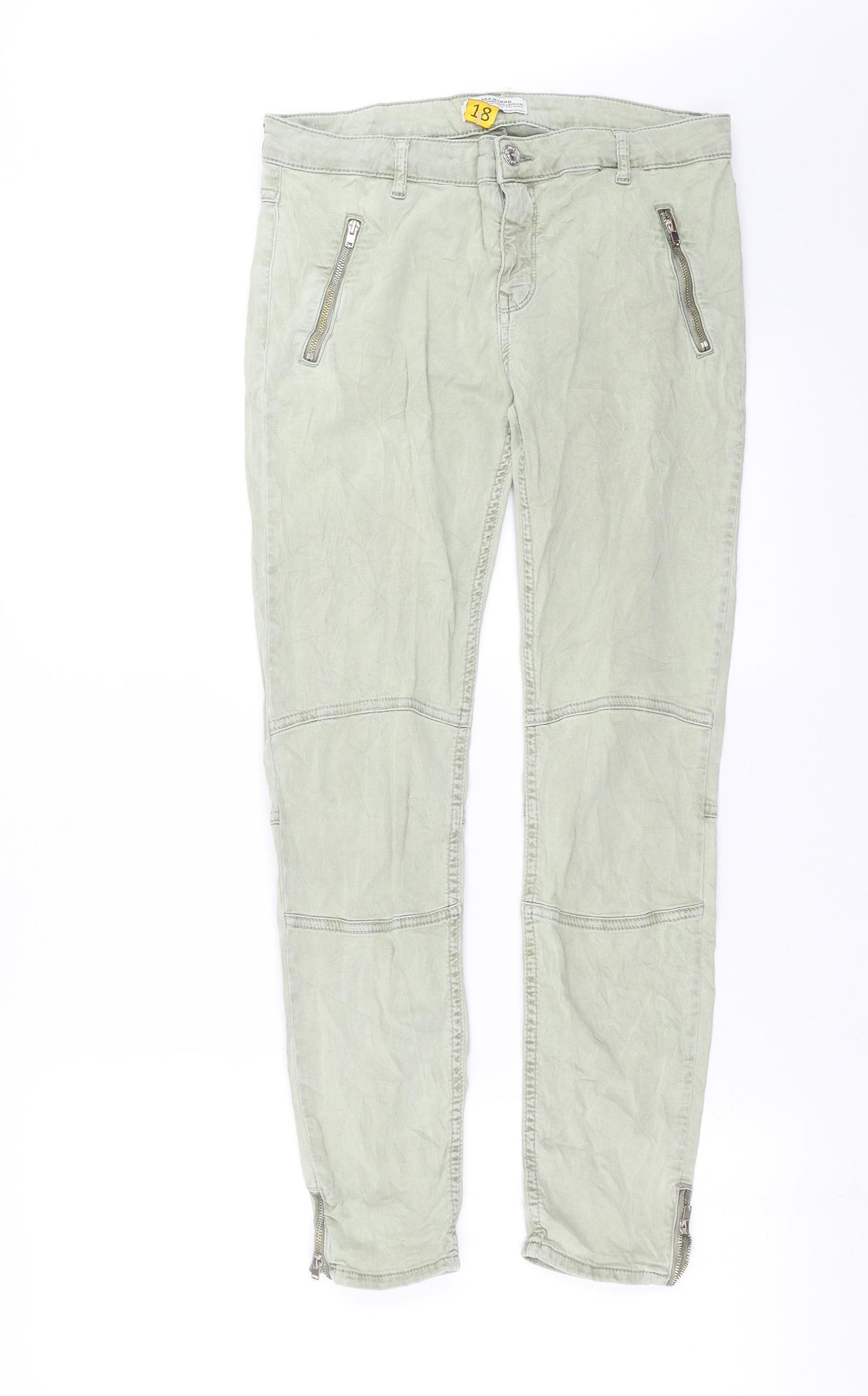 Zara Womens Green   Trousers  Size 12 L26 in
